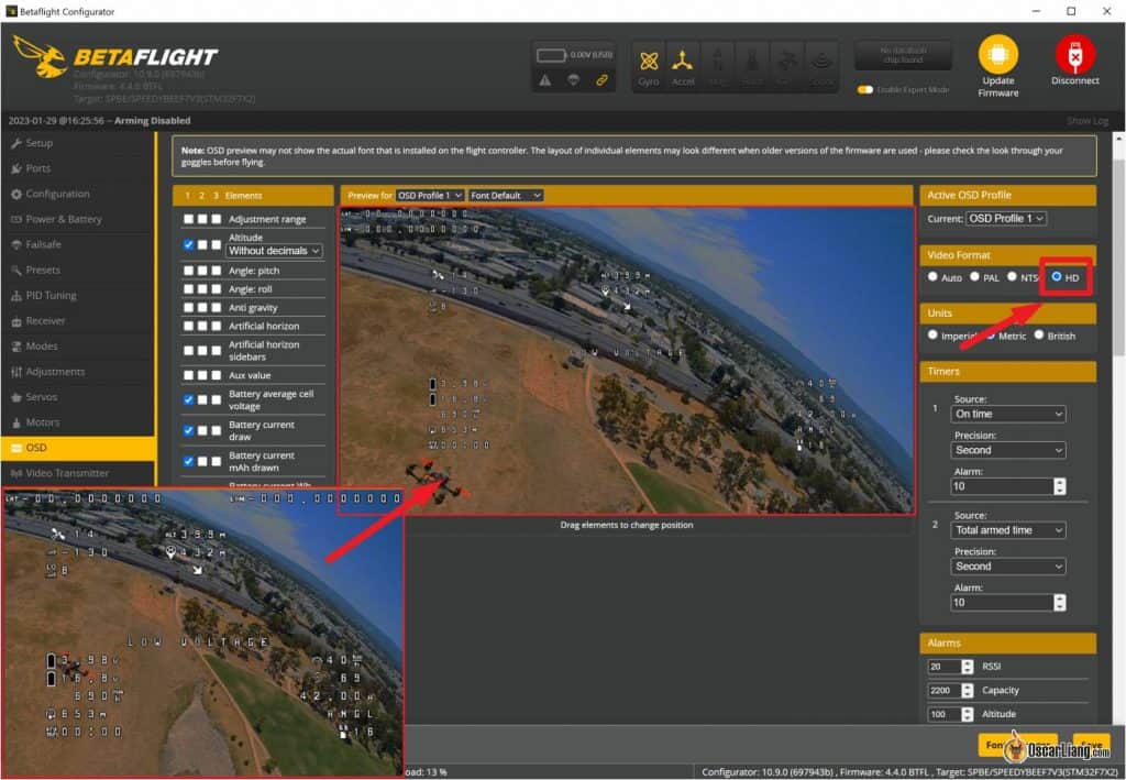 Betaflight 4.4 Configurator 10.9.0 Hd Osd Video Format Bigger Canvas Support