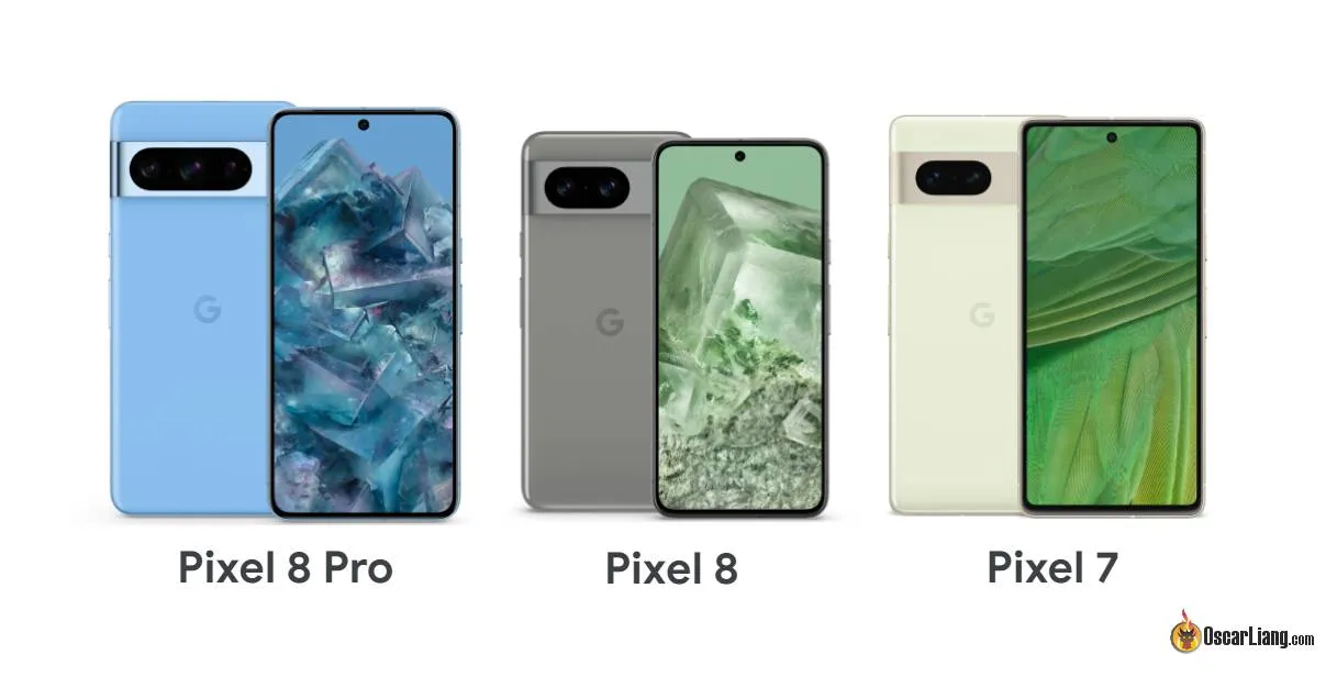 Google Pixel 8 8pro 7 Smartphone Comparison