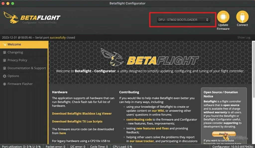 Betaflight Configurator Ports Dfu Mode