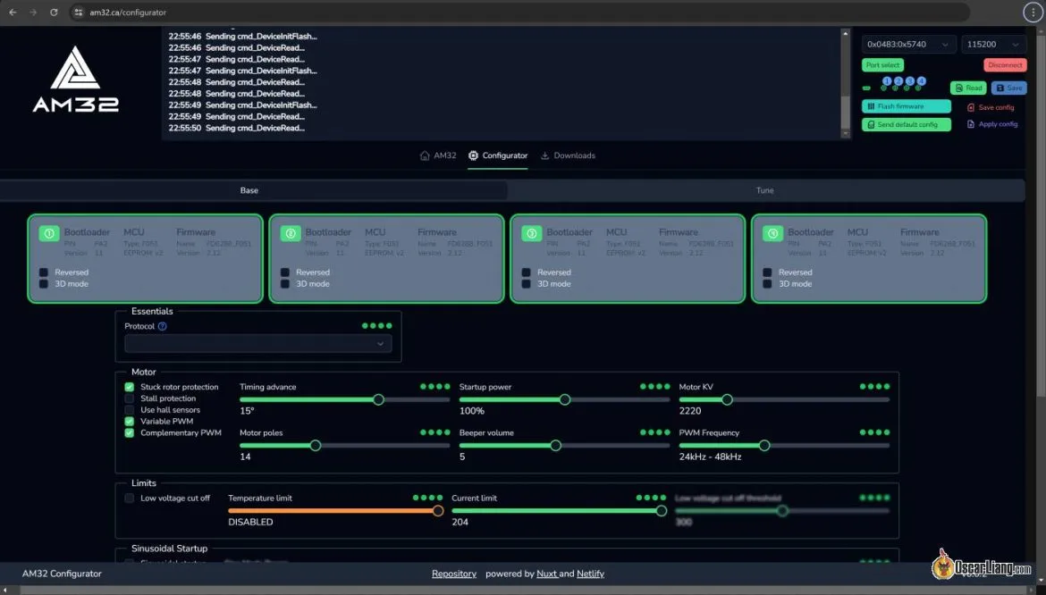 Am32 Esc Configurator Connected Read Settings