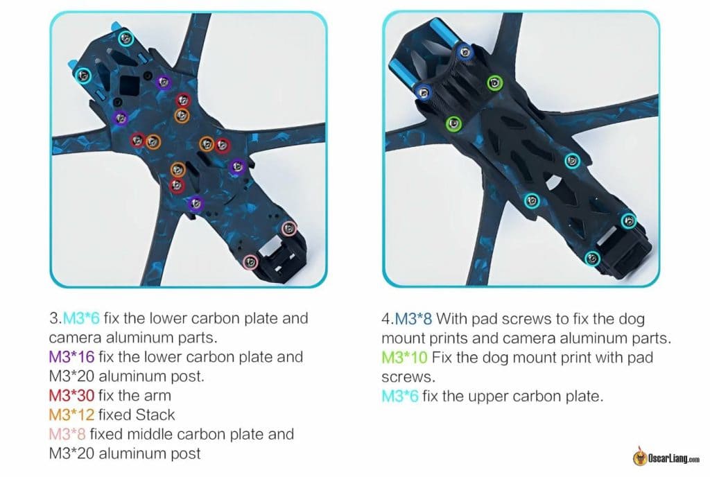 Axisflying Manta 5 Se Frame Manual Instructions Screws Color