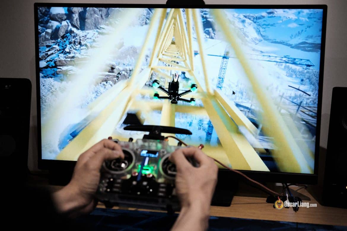 Fpv Drone Simulator Radio Controller Computer Screen Flying Practice Train Virtual Learn