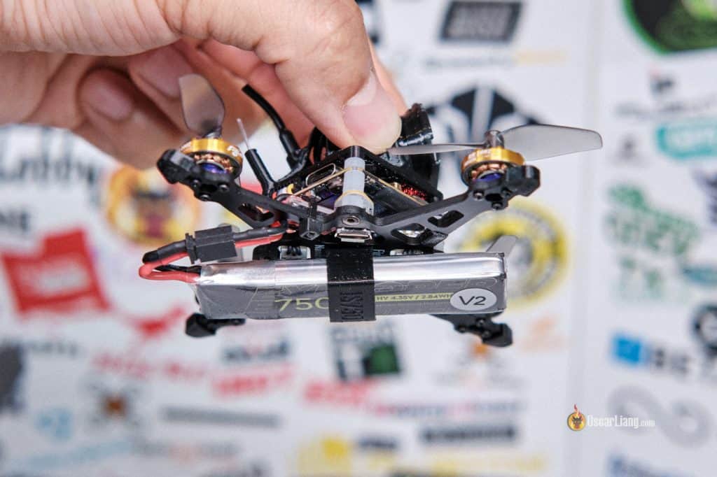 Flywoo Firefly18 1s Nano Baby V3 Micro Fpv Drone Dji O4 Lite Lipo Battery Plugged In